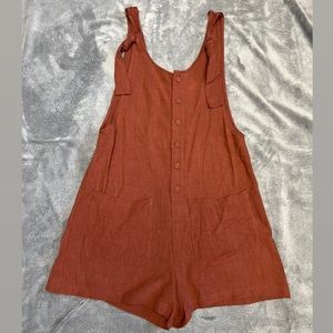 Forever 21 Romper Shorts Button Front Rust Color Size S